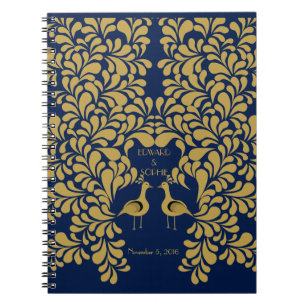 Paon 1920 d'art déco épousant le livre d'invité