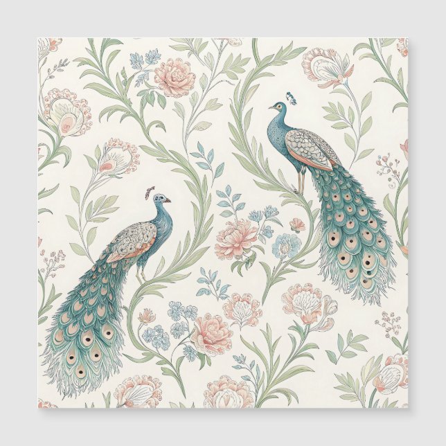 Paon Élégant Floral Vintage (1) (Devant)
