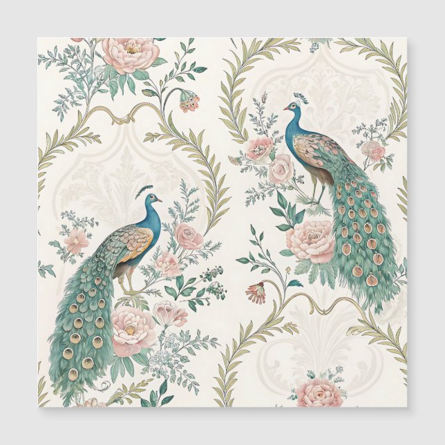 Paon Élégant Floral Vintage (3) (Devant)