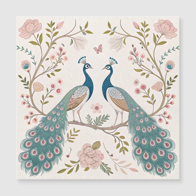Paon Élégant Floral Vintage (5) (Devant)