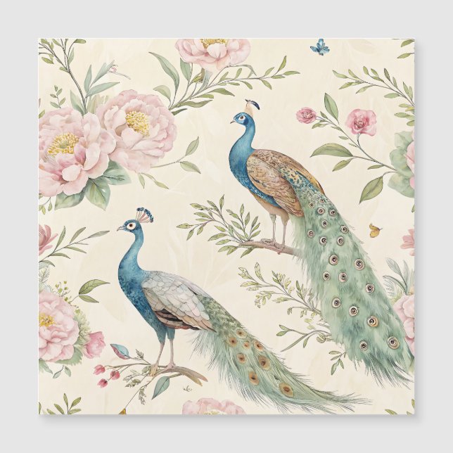 Paon Élégant Floral Vintage (9) (Devant)