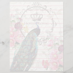 Paon et fleurs printanières