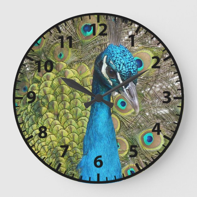 Paon Paons Oiseaux Horloge (Recto)