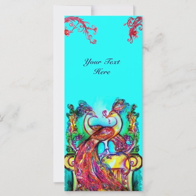 PAONS AMOUREUX rouge bleu turquoise vert (Devant)
