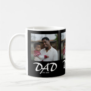 Papa a fondé un mug photo noir gras 3