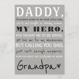 Papa À Grand-Père Mignonne Faire-part de grossesse