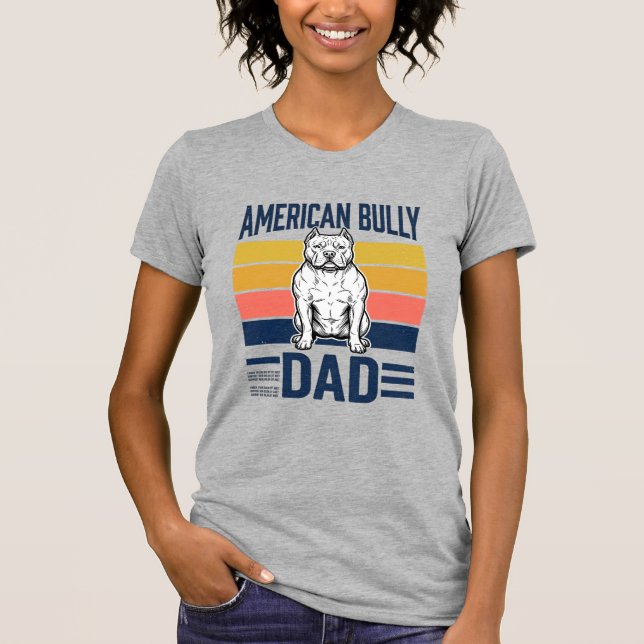 Papa American Bully Vintage Conception de T-shirt  (Devant)