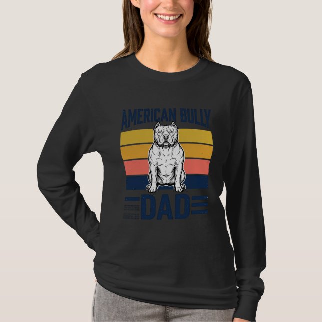 Papa American Bully Vintage Conception de T-shirt  (Devant)