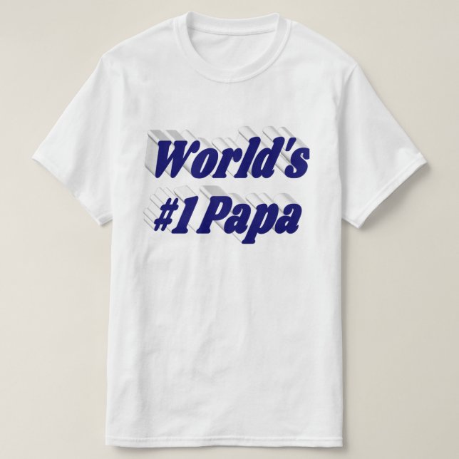 Papa avec le texte bleu foncé T-shirt (Design devant)