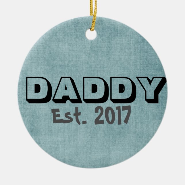 Papa avec / Personnalisable Etablir Date Ornement (Devant)