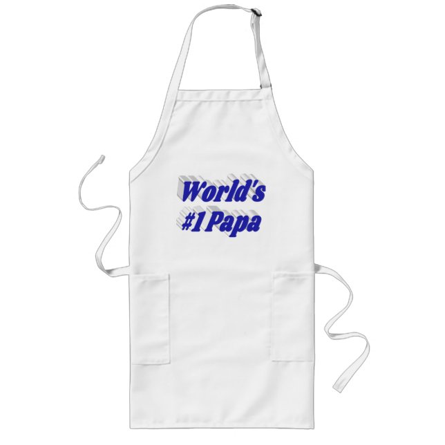 Papa avec tablier long en texte bleu (Devant)