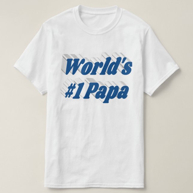 Papa avec texte bleu mer T-shirt (Design devant)