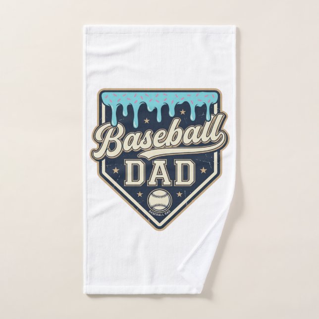 Papa baseball goutte à goutte plaque de home vinta (Serviette à main)