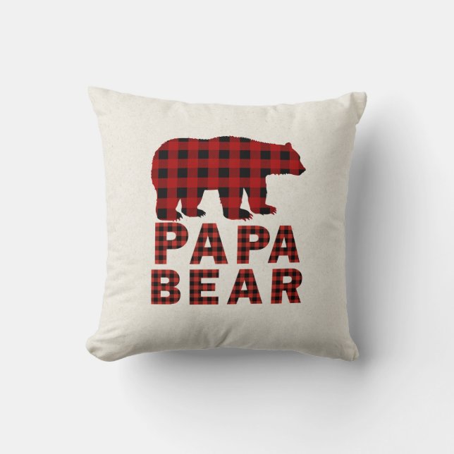 Papa Bear Buffalo Plaid Lance Oreiller (Recto)