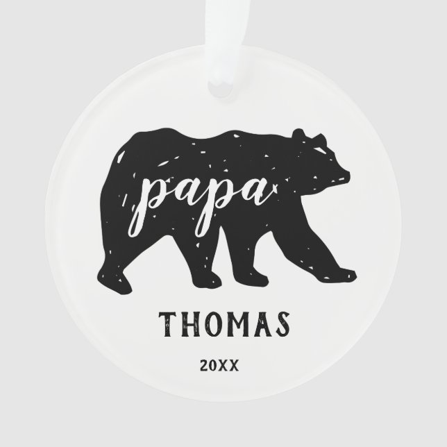 Papa Bear Famille Ornements de Noël modernes (devant)