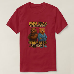 Papa Bear Funny Fractionné Papa Ours T-shirt