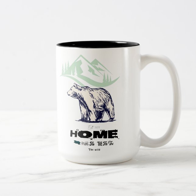 Papa Bear Mug - Cadeau de Fête des pères unique, P (Droit)