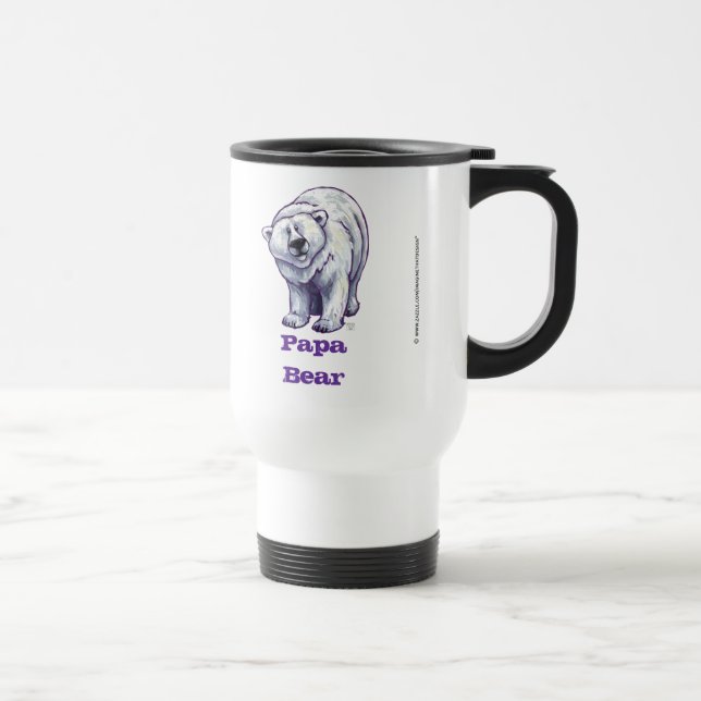 Papa Bear Ours Polaire Voyage Mug (Droite)