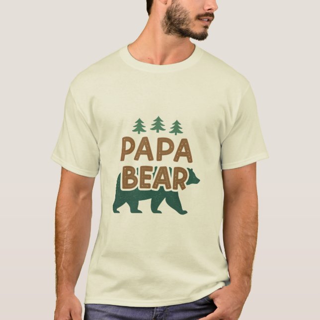 "Papa Bear" T-shirt d'amour du père (Devant)