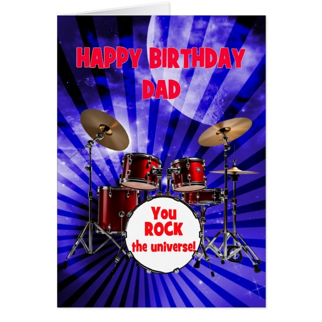 Papa Birthday You Rock Drums (Devant)
