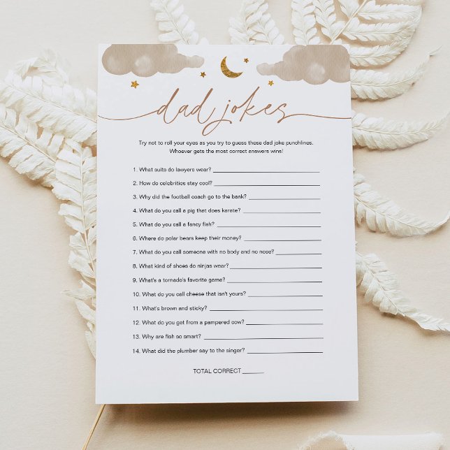 Papa Blagues Twinkle Star Baby shower Carte de jeu (Créateur téléchargé)