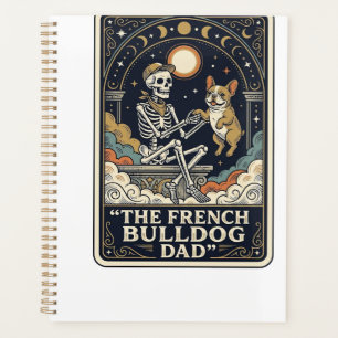 Papa Bouledogue Français Vintage Squelette Tarot T