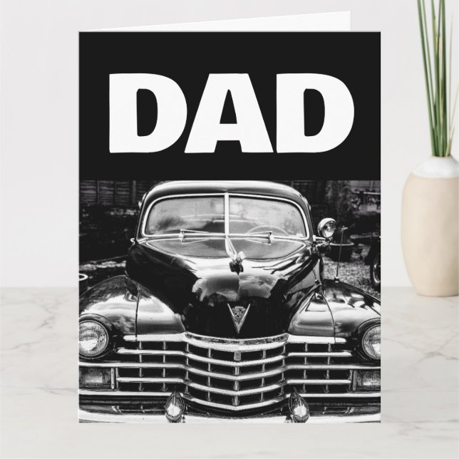 PAPA CARTE DE SALUT DE VOITURE CLASSIQUE (Devant)