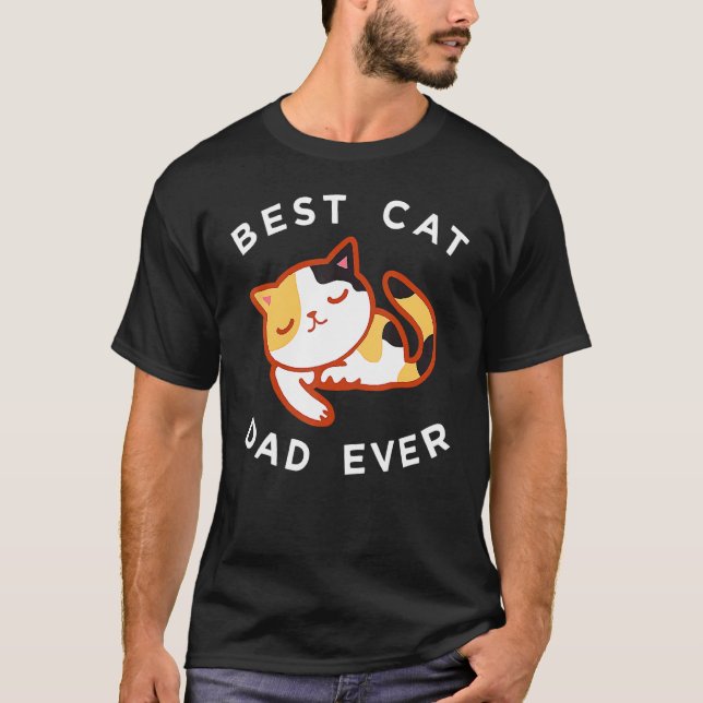 Papa Chat Calico  Meilleur T-Shirt Papa de Chat (Devant)