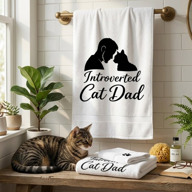 Papa Chat Introverti Silhouette Vintage Minimalist (Créateur téléchargé)