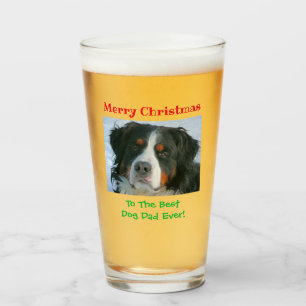 Papa Chien de Noël Meilleur Bière Verre à Pint