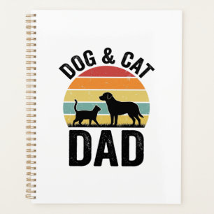 Papa Chien et Chat T-Shirt Vintage pour Amoureux d