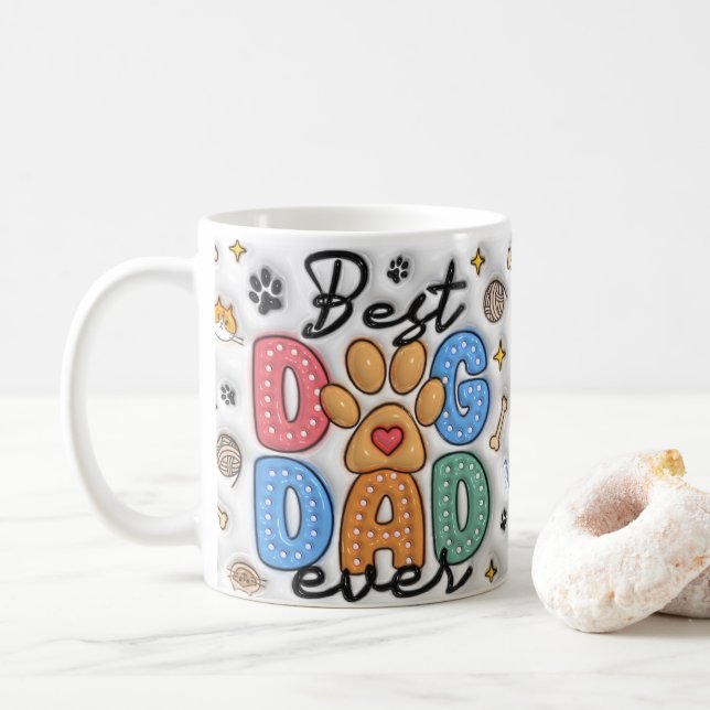 Papa chien Mug personnalisée avec photo (Avec donut)