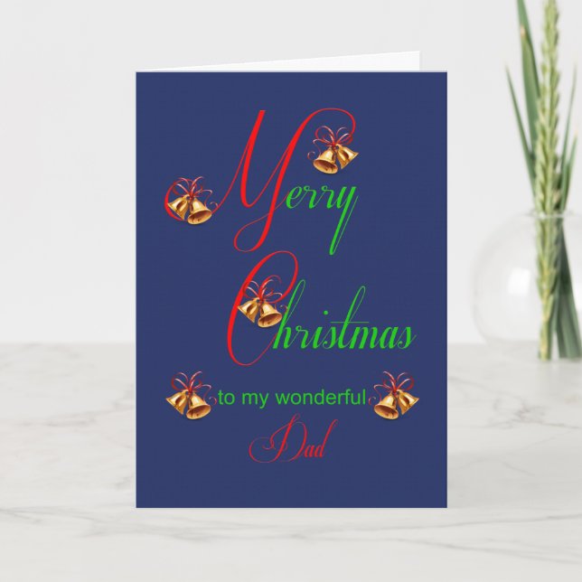 Papa Christmas Bells Carte de vacances (Devant)