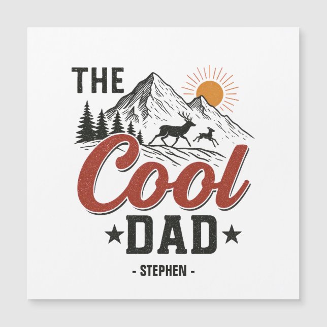 Papa Cool - Rustic Mountain et Deer Design (Devant)