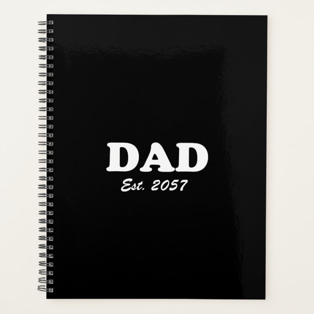Papa Custom Est date moderne typographie noir (Devant)