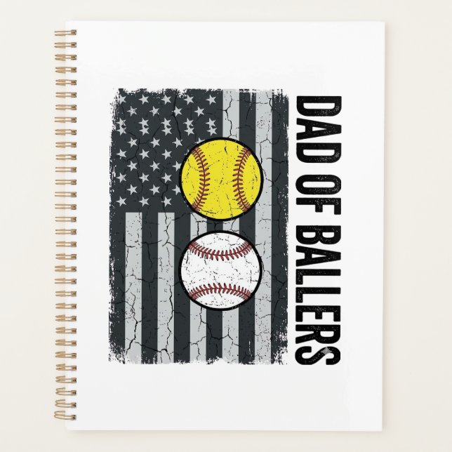 Papa de Ballers Softball Baseball Patriotique (Devant)