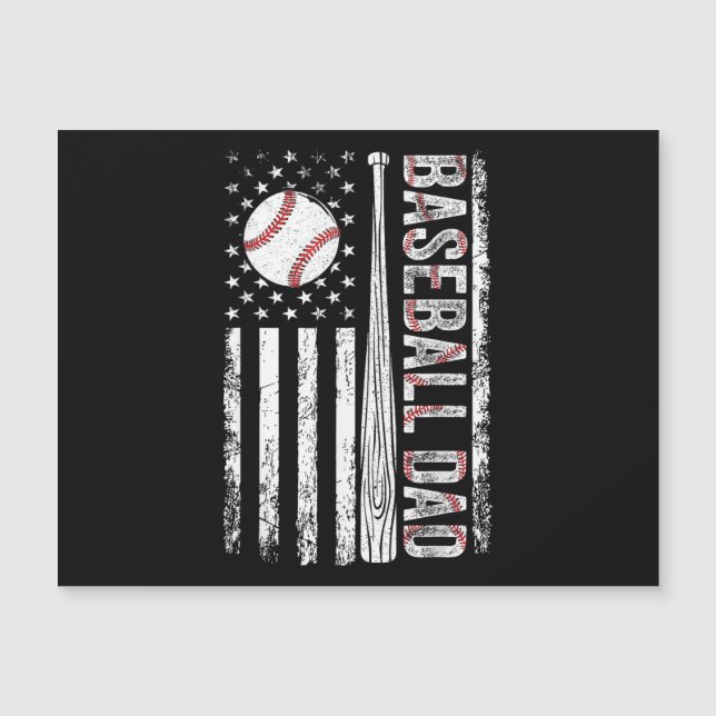 Papa de baseball Drapeau américain Fête des pères  (Devant)
