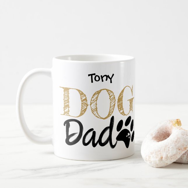 Papa de chien mug cadeau de fête des pères emprein (Avec donut)