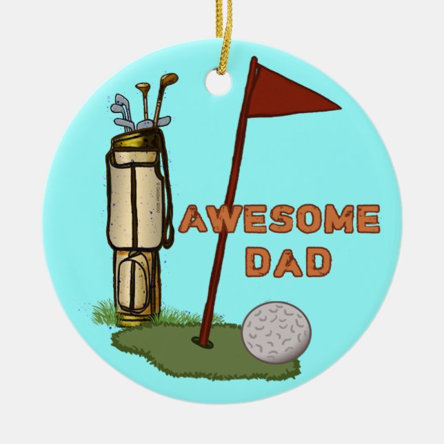 Papa de golf génial ornement  (Devant)