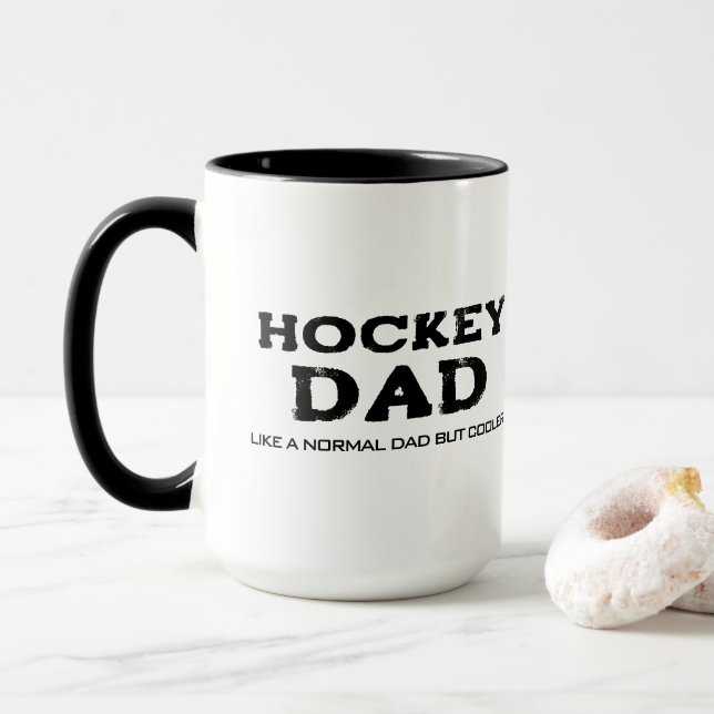 Papa de hockey Mug comme un papa normal mais Glaci (Avec donut)