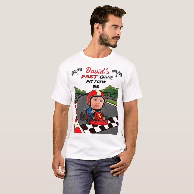 Papa de l'écurie de pit Fast ONE | T-Shirt d'anniv (Devant entier)