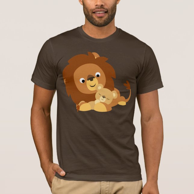 Papa de lion de bande dessinée et T-shirt (Devant)