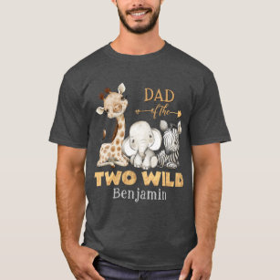 Papa des Deux Sauvages Safari Anniversaire T-Shirt