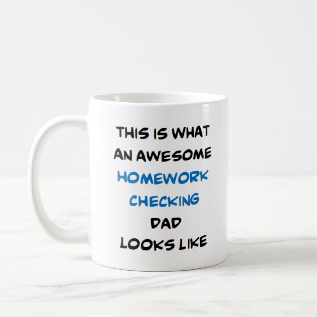 papa devoirs de vérification, énorme Mug (Gauche)