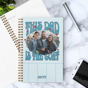 Papa est la chèvre Photo Blue Red Retro