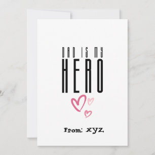 Papa Est Mon Hero Coeurs Design Carte De Vacances