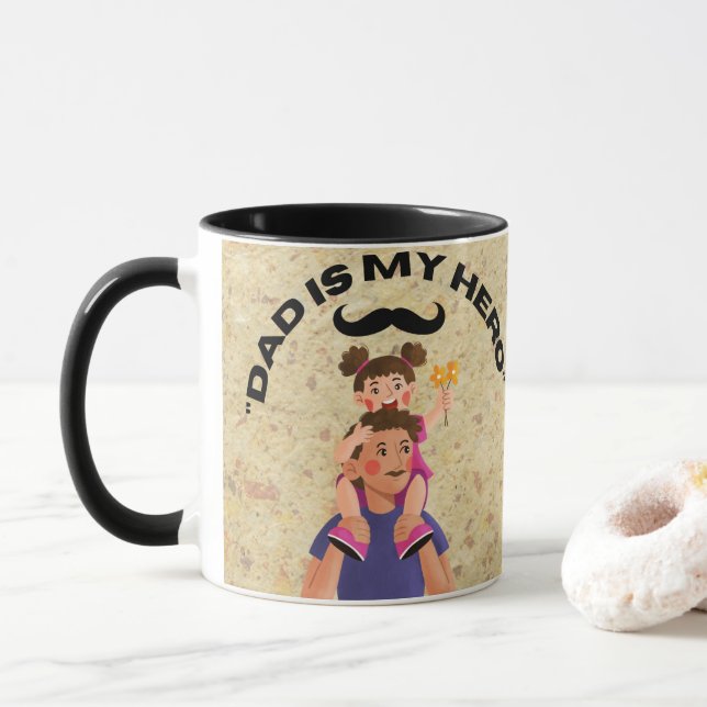 "Papa est mon héros" Fête des Pères tasses (Avec donut)