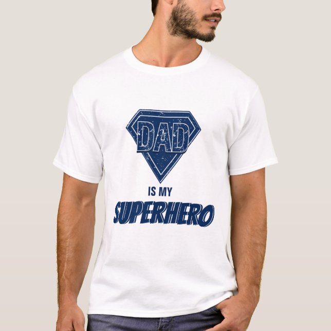 Papa Est Mon T-shirt Fête des pères Superhero (Devant)