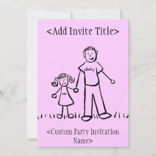 "Papa et moi" Petite Invitation de fille ou Invita