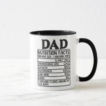 Papa Étiquette nutritionnel Mug